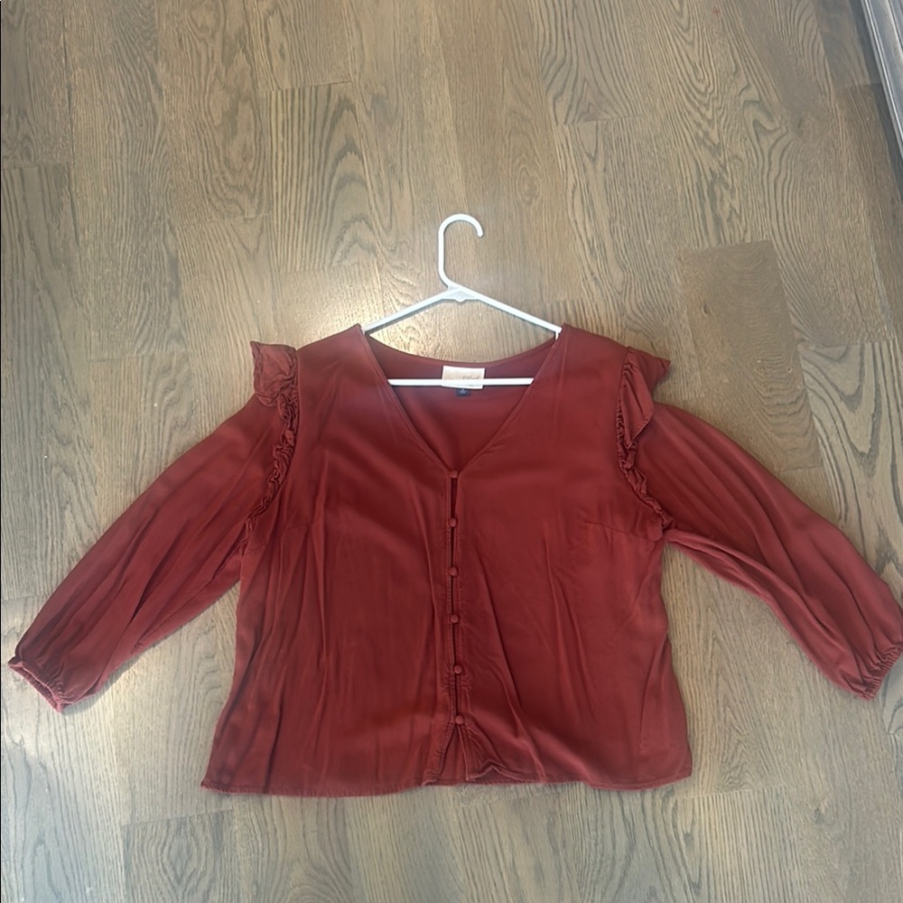 Elegant Burnt orange/red Women's Top